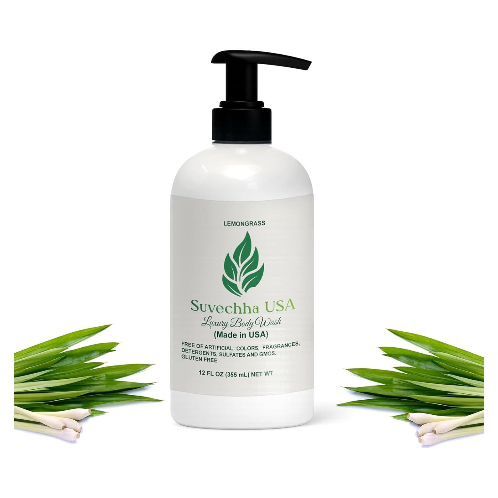 Jabón Corporal Vegano Suvechha 340g Hidratante Aloe Hierba Limón