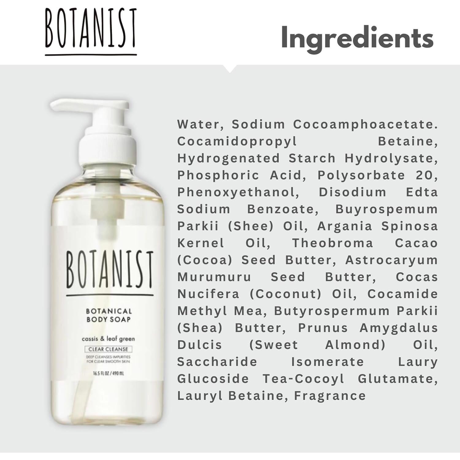 Jabón Corporal Natural Botanist 489 ml - Squalane y Karité