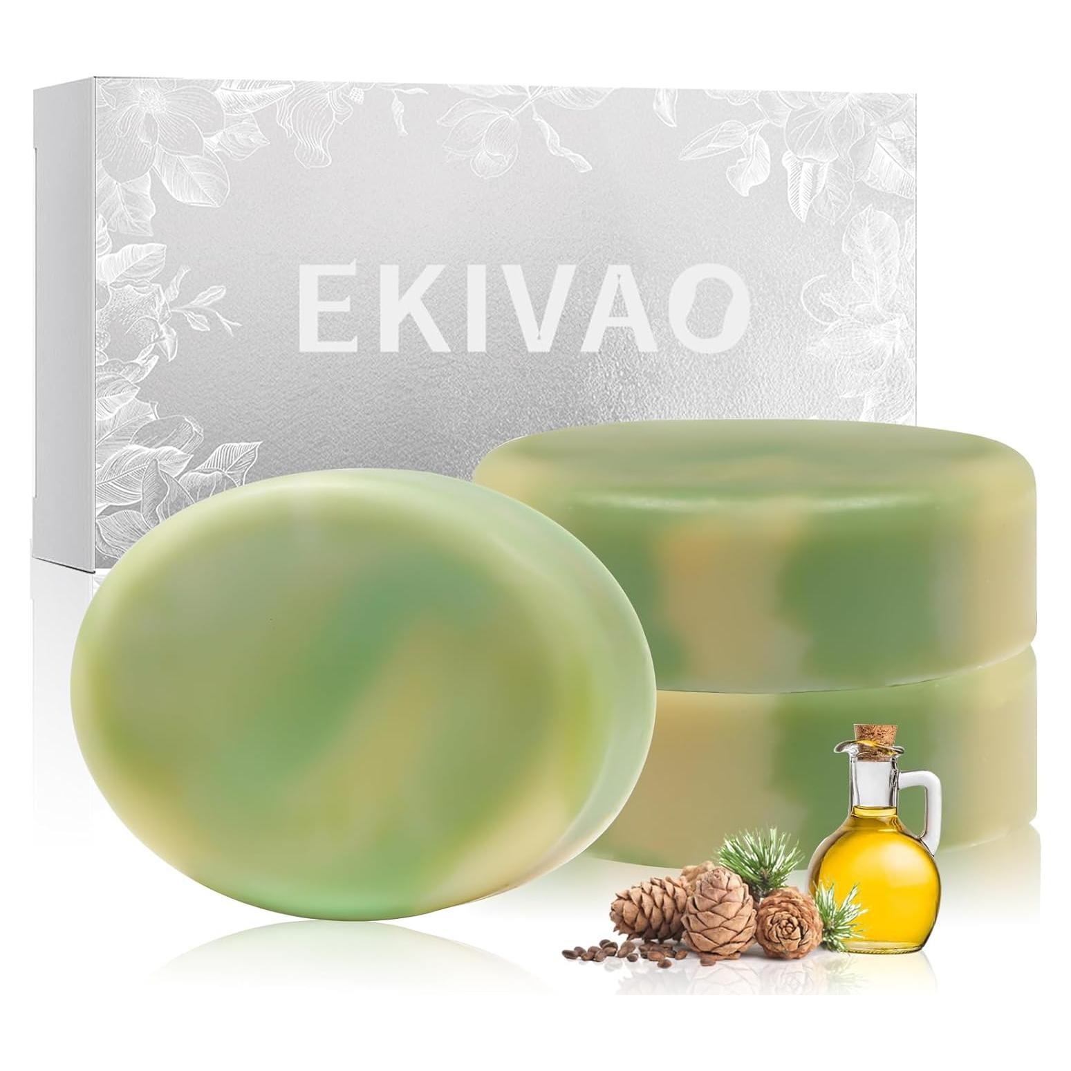 Jabón de Alquitrán de Pino EKIVAO 3Pack Natural para Hombres