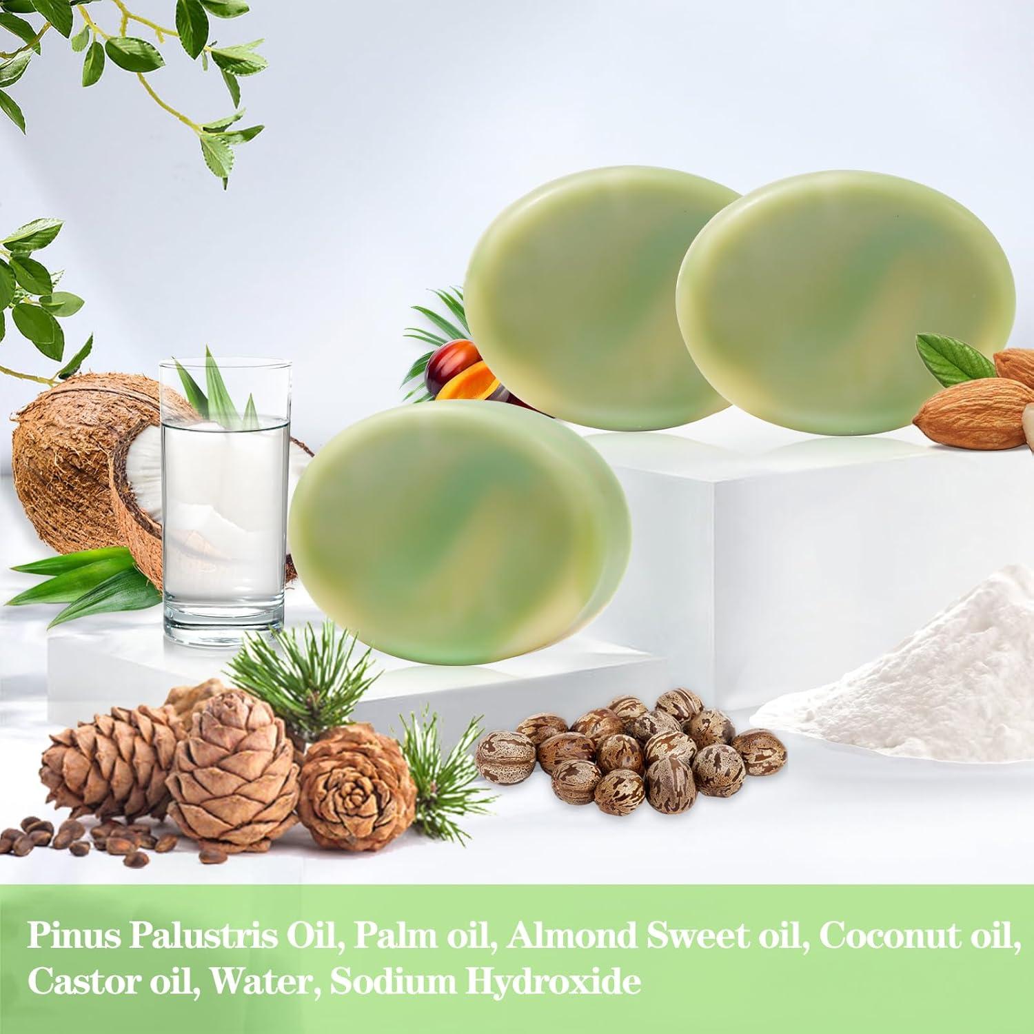 Jabón de Alquitrán de Pino EKIVAO 3Pack Natural para Hombres