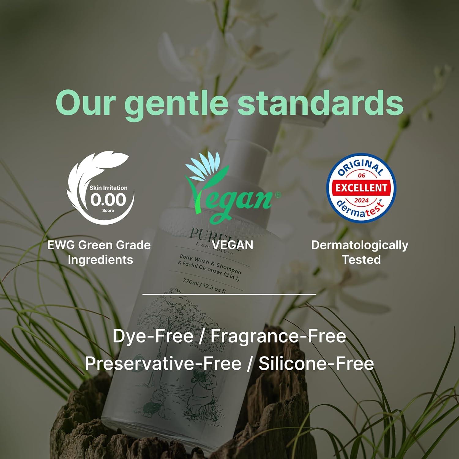 Champú y Gel de Baño para Bebés PURELU 3 en 1 370ml