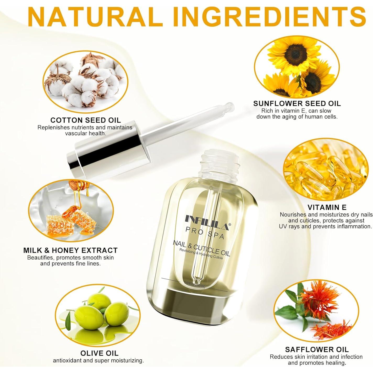 Aceite Natural para Cutículas NXJ INFILILA 142g - Hidratante con Vitamina E