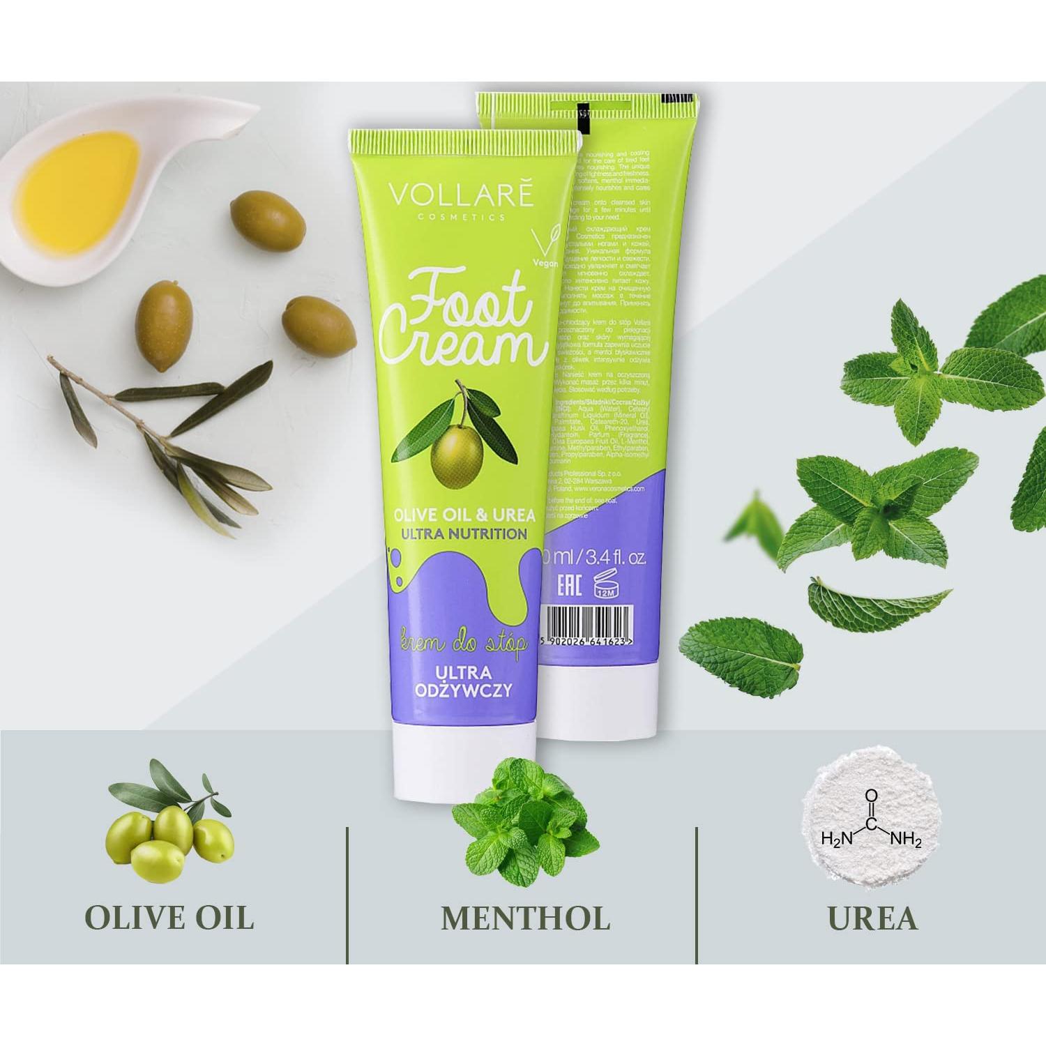 Crema para Pies Secos y Agrietados Vollare 100g - Urea y Aceite de Oliva