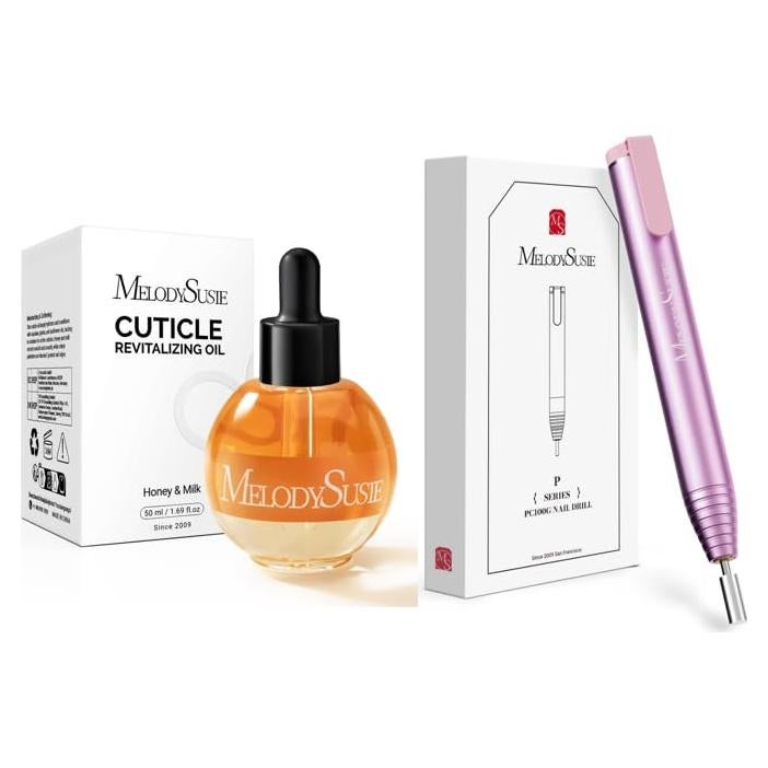 Taladro de Uñas Portátil MelodySusie PC100G Oro Rosa con Aceite