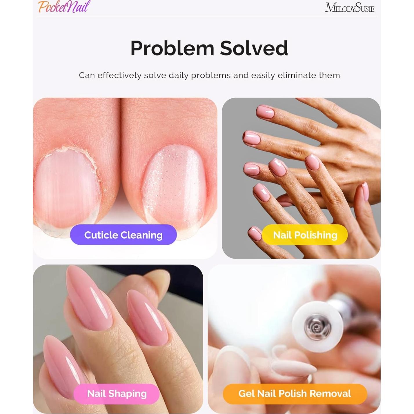 Taladro de Uñas Portátil MelodySusie PC100G Oro Rosa con Aceite