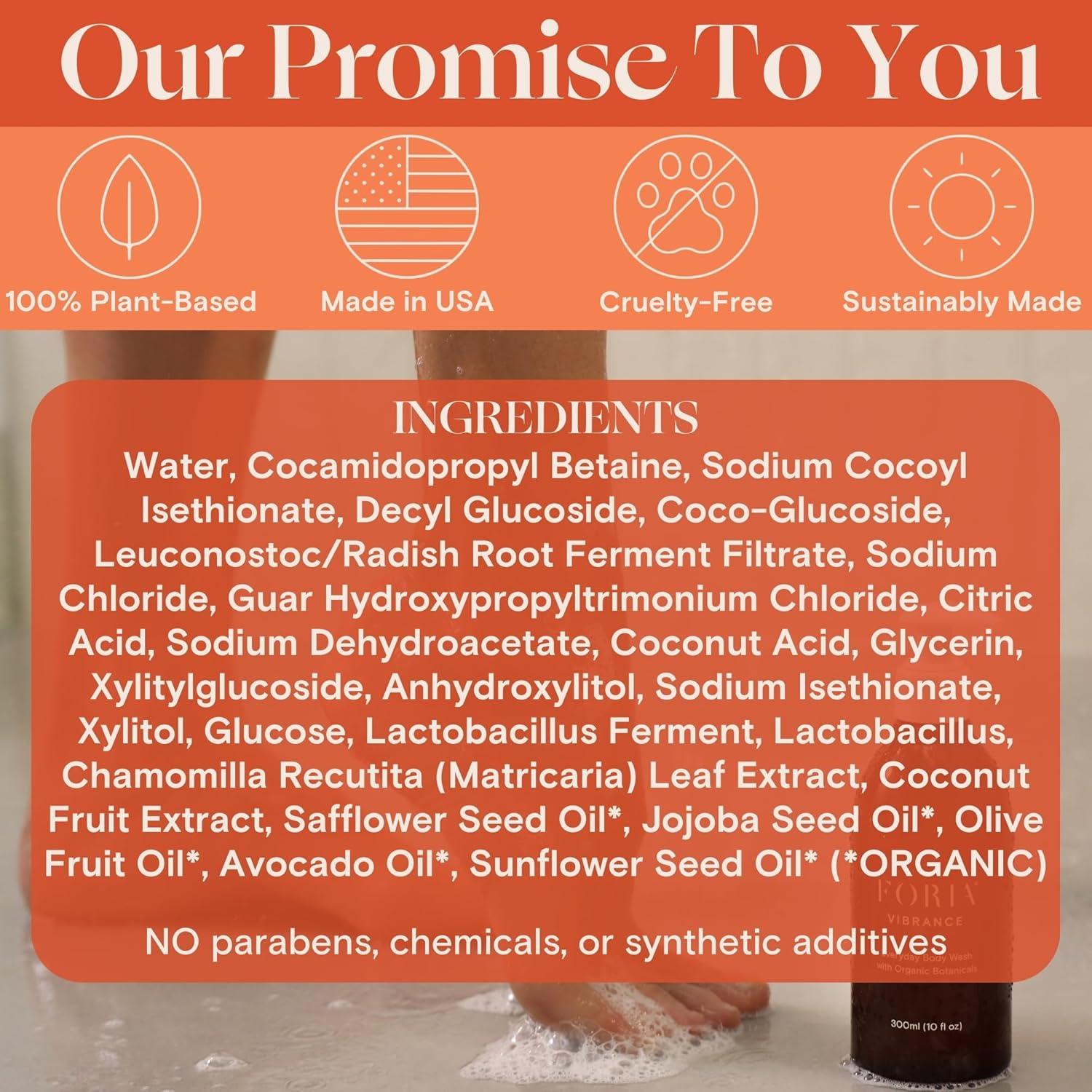 Jabón Corporal Diario Foria - Orgánico 296 ml para Piel Sensible