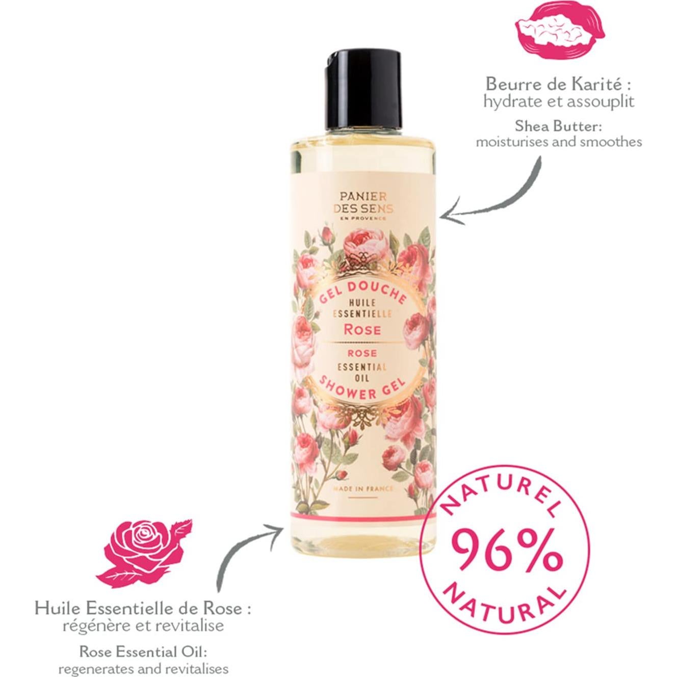 Gel de Ducha Natural Panier des Sens 250 ml Rosa