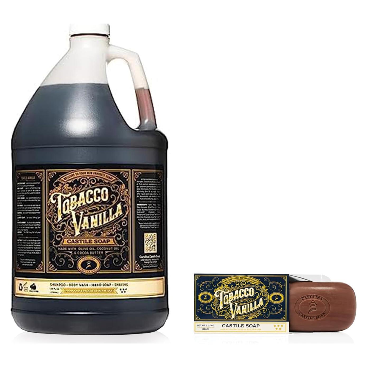 Jabón Líquido de Castilla Vegano para Hombres - Tabaco Vainilla