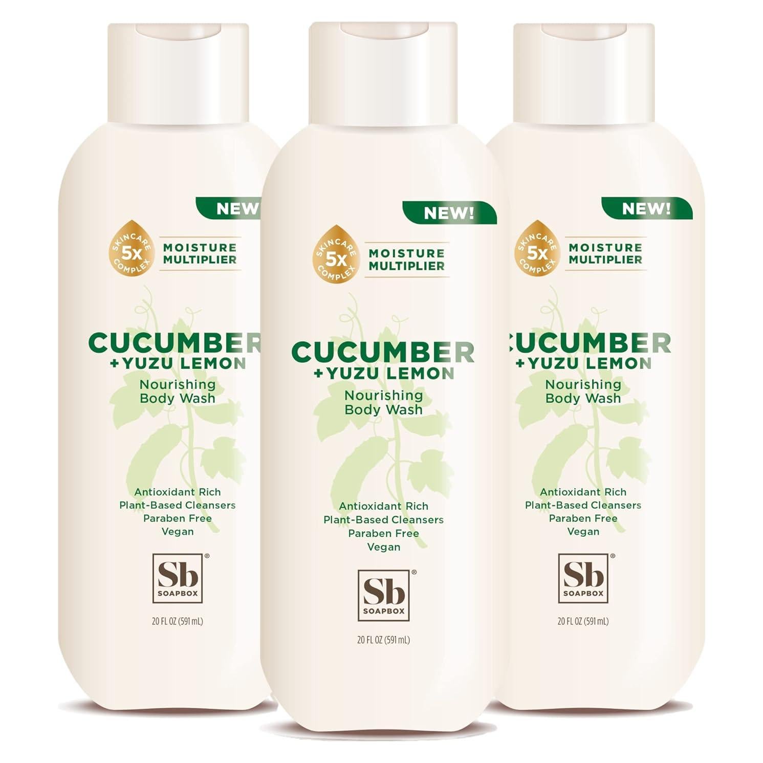 Jabón Hidratante de Cuerpo Soapbox Pepino y Limón Yuzu 3x567g