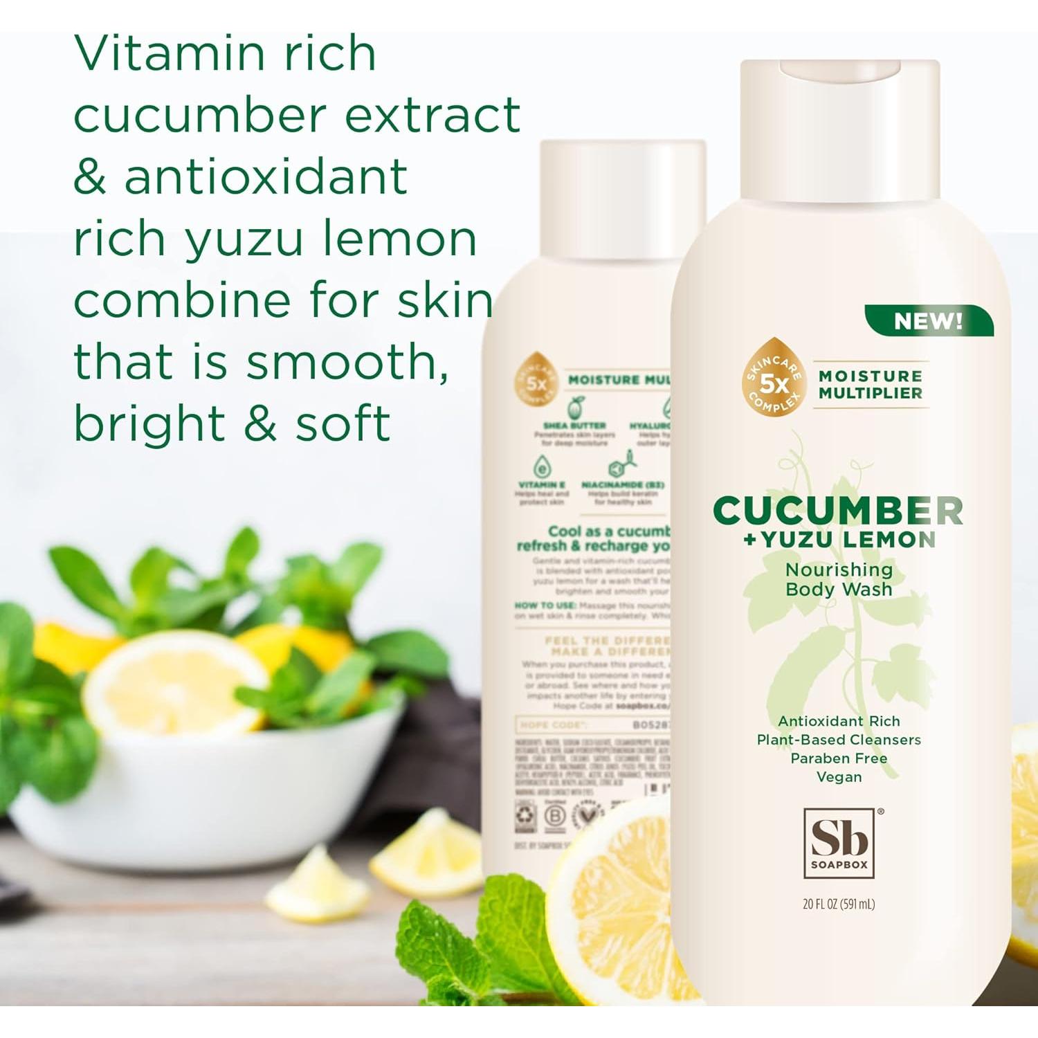 Jabón Hidratante de Cuerpo Soapbox Pepino y Limón Yuzu 3x567g