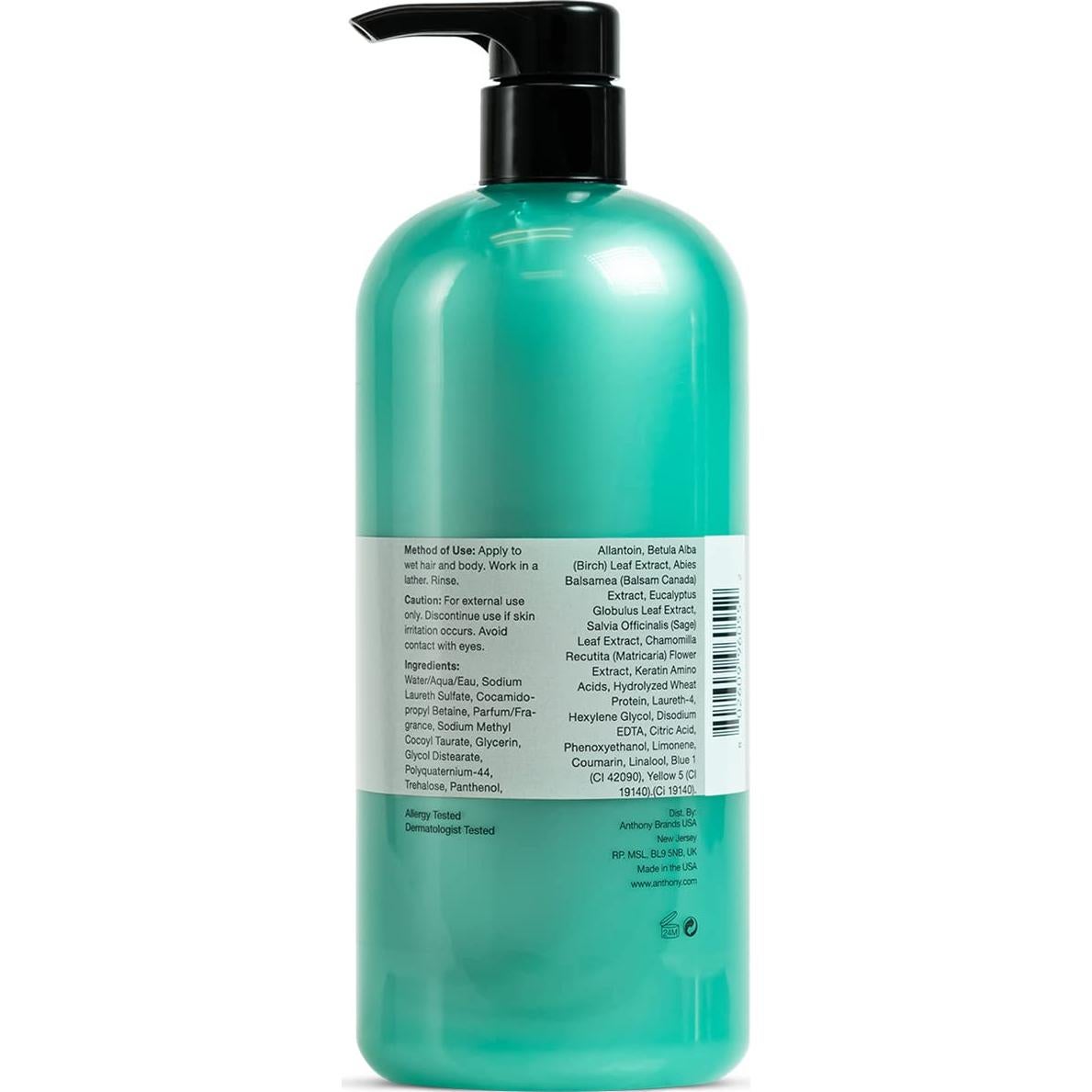 Gel de Ducha y Champú Anthony 946 ml Hidratante Eucalipto