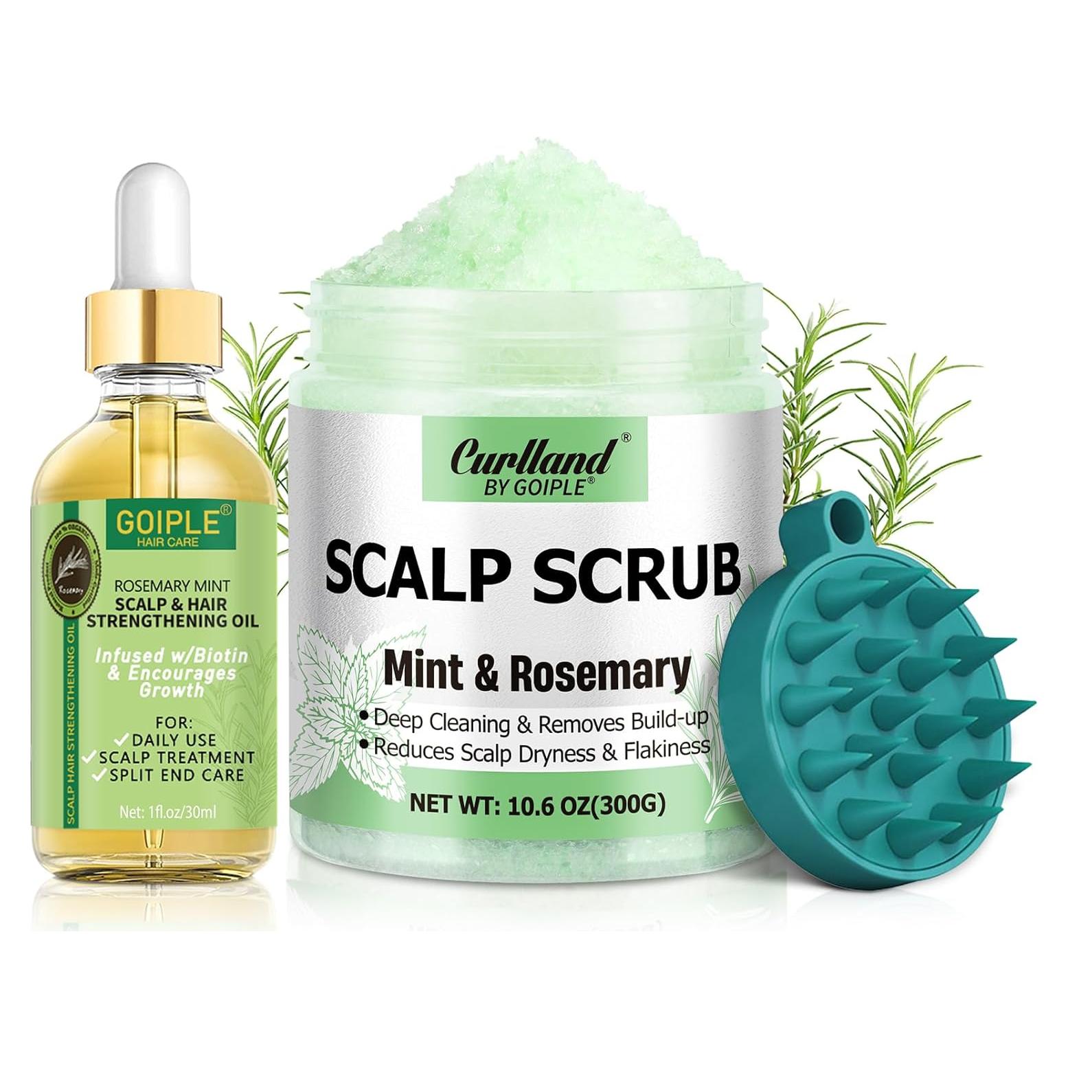 Exfoliante Cuero Cabelludo Crulland 3 en 1 con Aceite de Romero