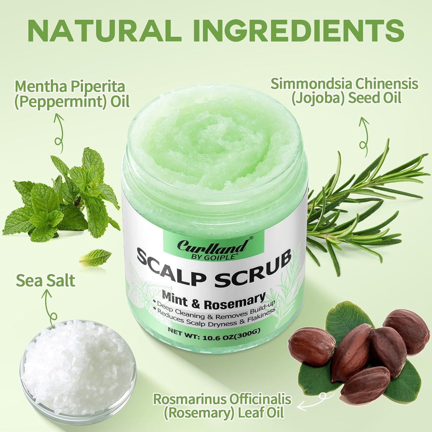 Exfoliante Cuero Cabelludo Crulland 3 en 1 con Aceite de Romero