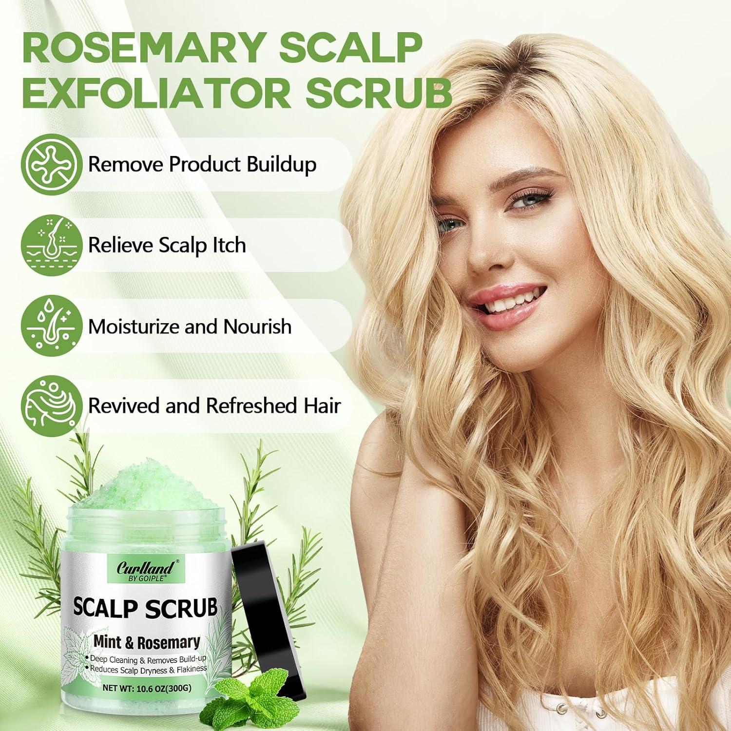 Exfoliante Cuero Cabelludo Crulland 3 en 1 con Aceite de Romero