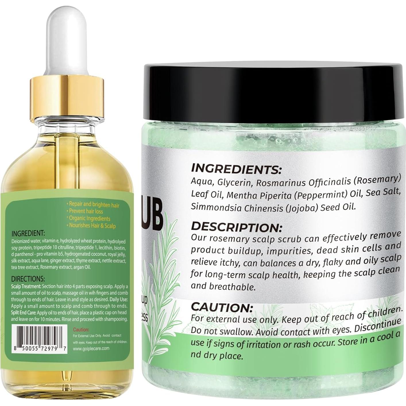 Exfoliante Cuero Cabelludo Crulland 3 en 1 con Aceite de Romero