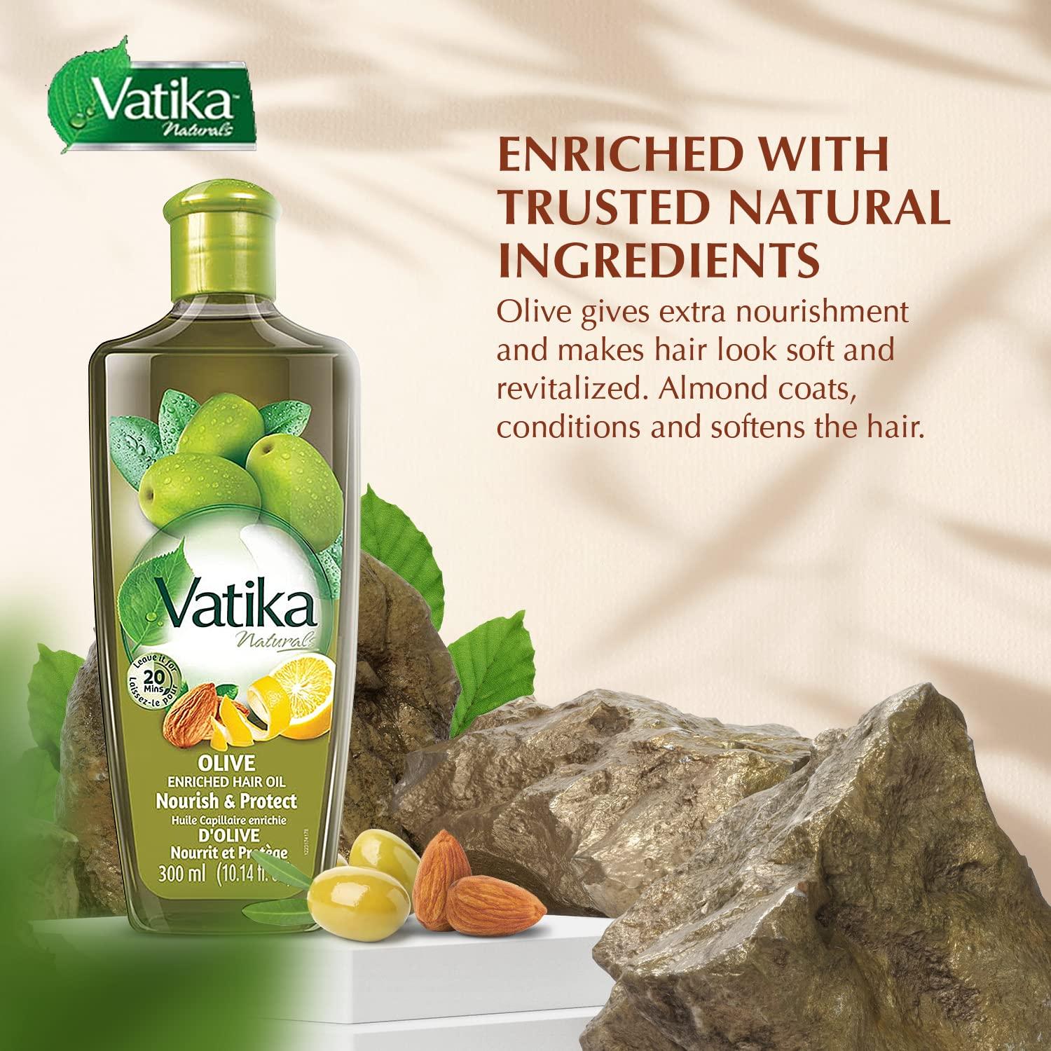 Aceite para el Cabello Dabur Vatika 300 ml - Enriquecido con Aceituna