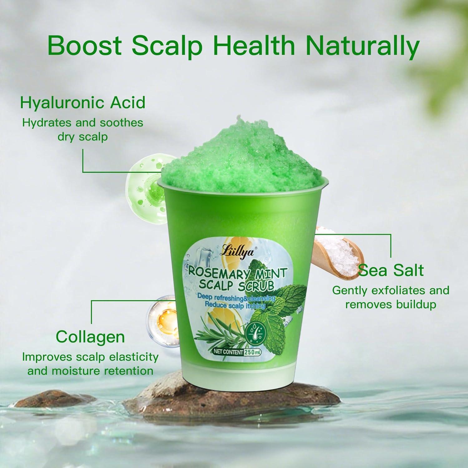 Exfoliante para Cuero Cabelludo Liillya 250ml - Aceite de Romero y Menta