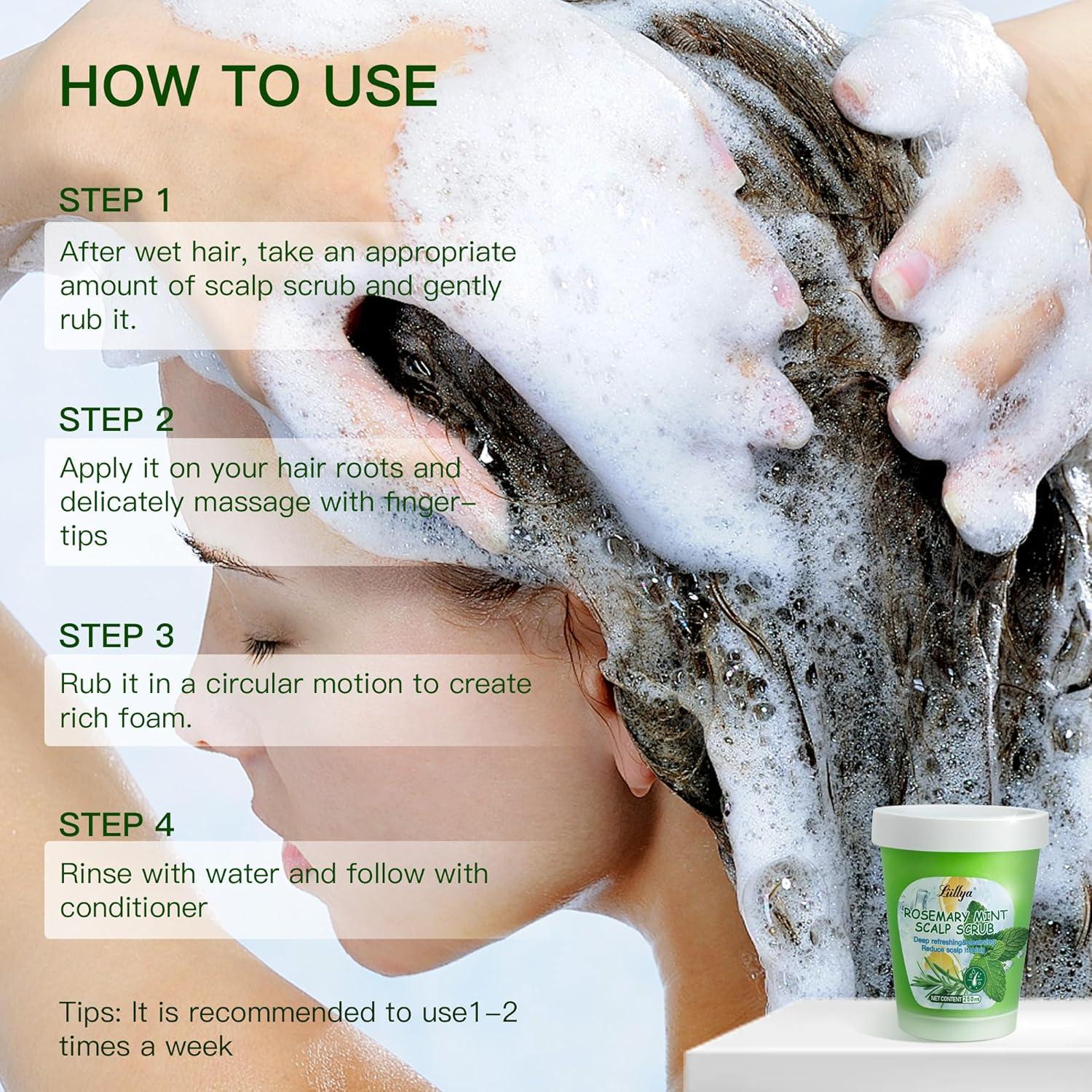 Exfoliante para Cuero Cabelludo Liillya 250ml - Aceite de Romero y Menta