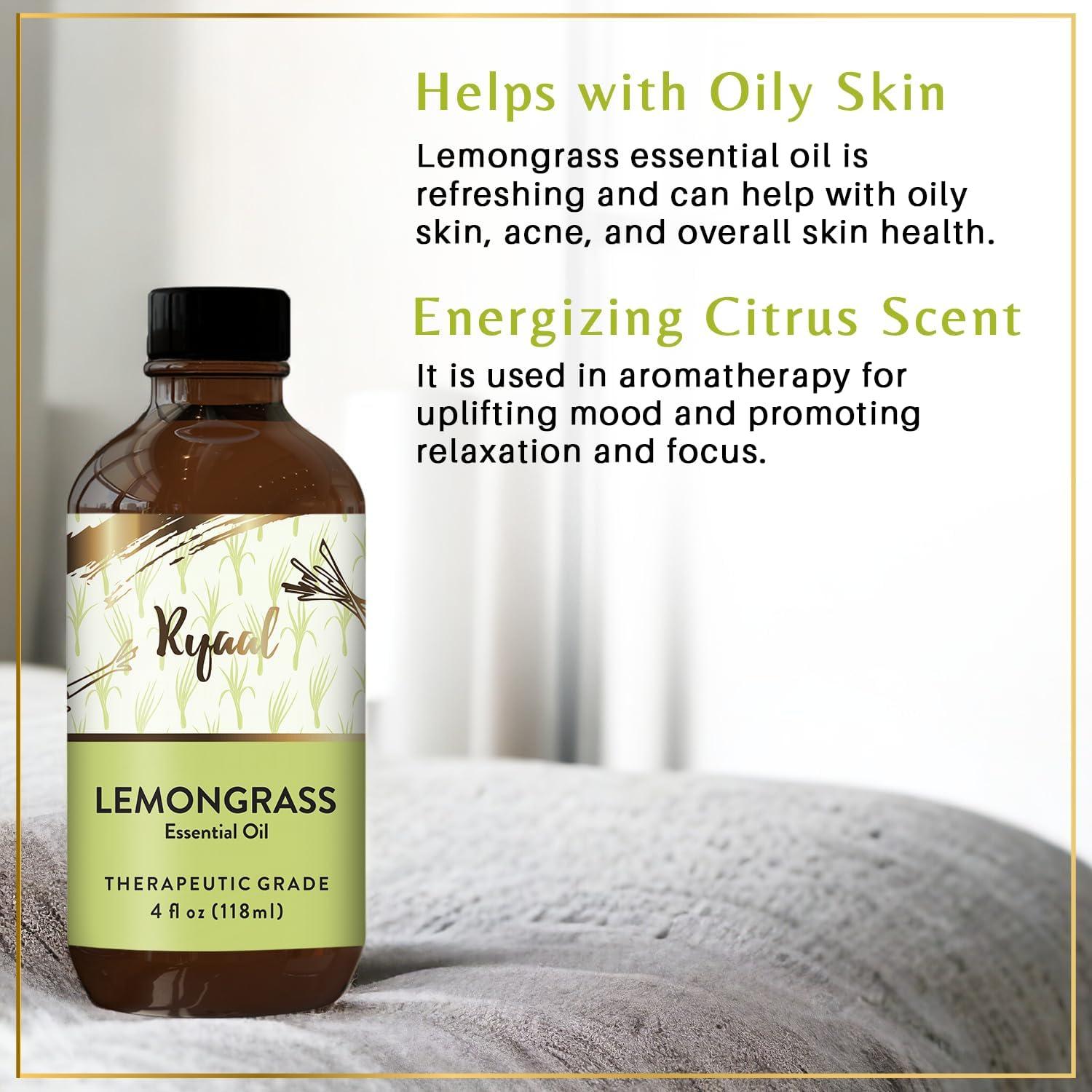 Aceite Esencial de Hierba Limón Ryaal 118 ml - Grado Terapéutico