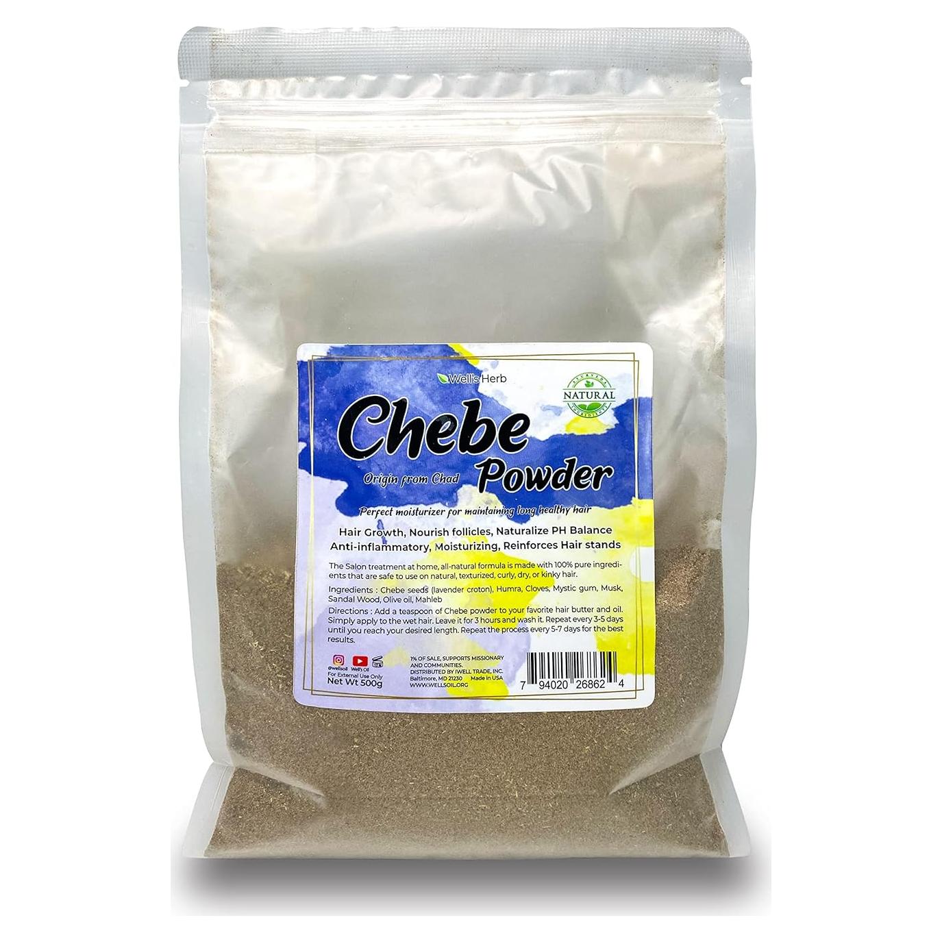 Polvo Natural para Cuidado del Cabello Well's Oil 500 g