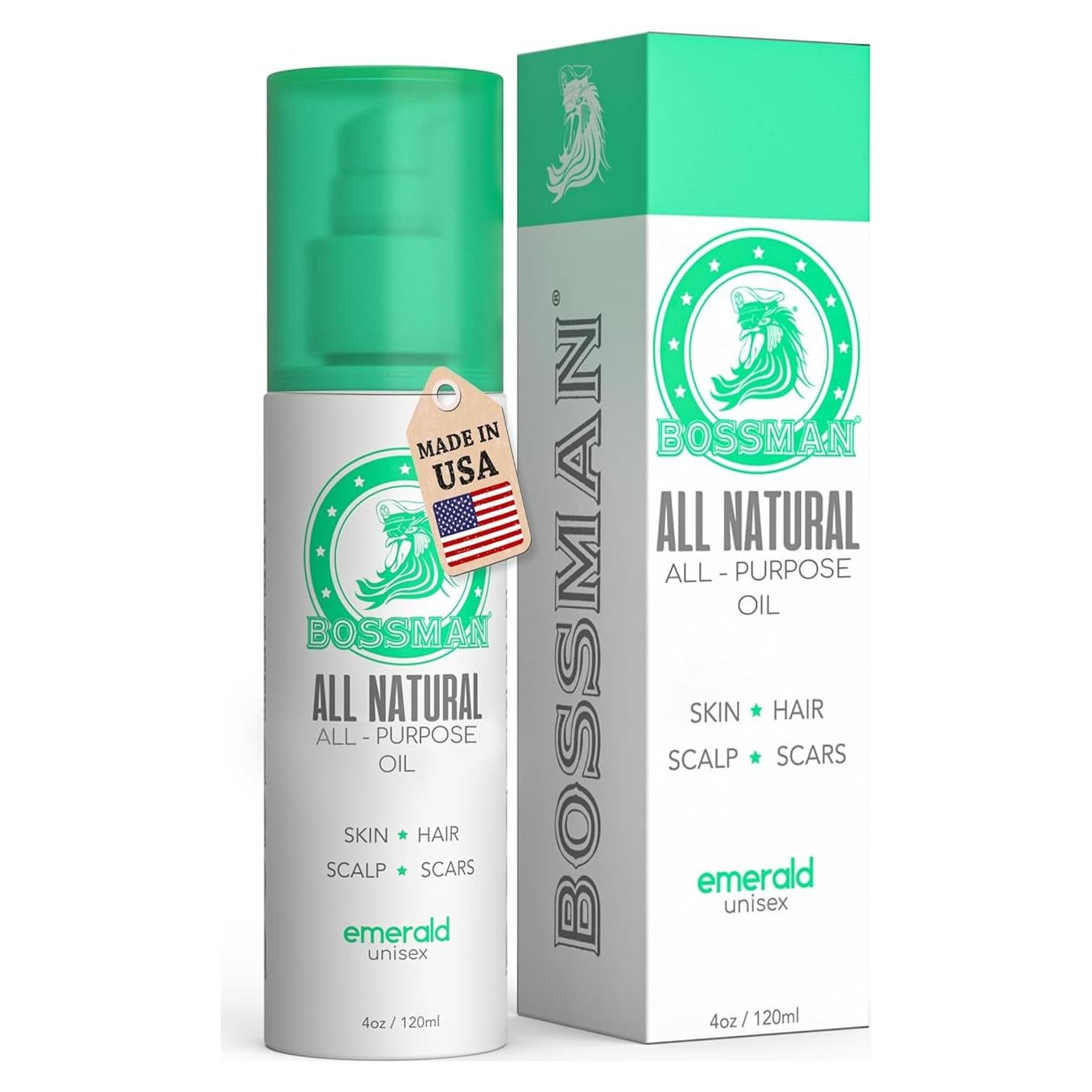 Aceite Hidratante Bossman 118 ml - Esencia Esmeralda Té Verde