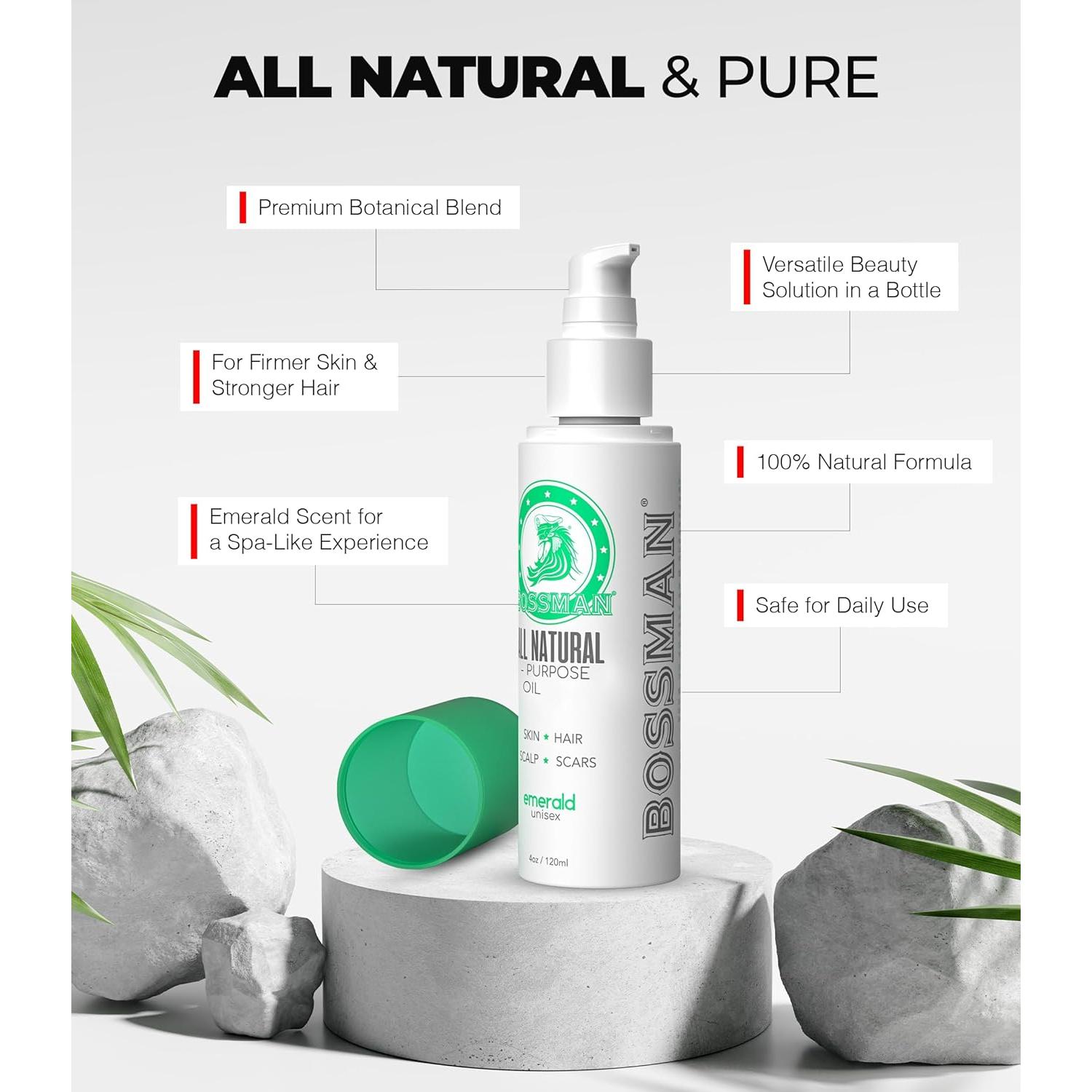 Aceite Hidratante Bossman 118 ml - Esencia Esmeralda Té Verde