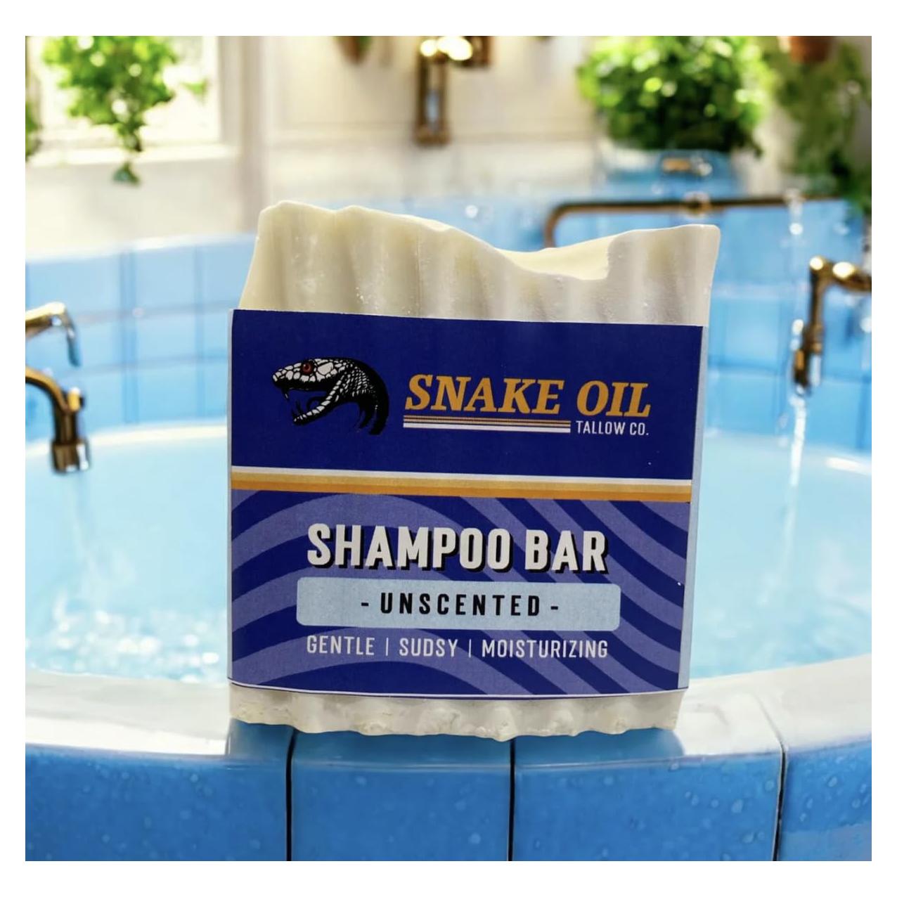 Jabón en Barra de Champú Snake Oil Tallow - Sin Fragancia - 121.9g