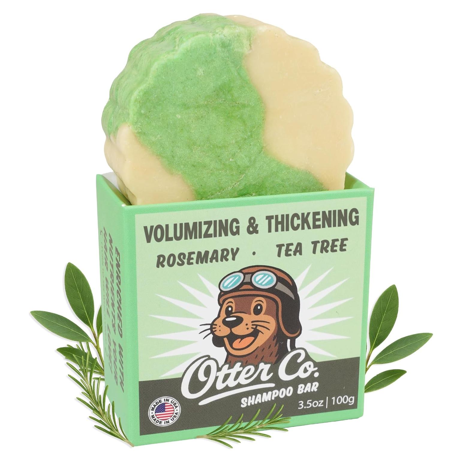 Barra de champú volumizante Otter Co. - Romero y árbol de té - Vegano