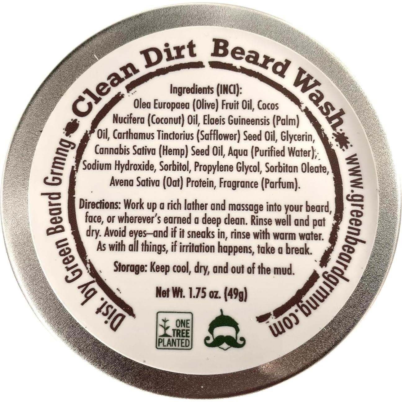 Barra de Lavado de Barba Green Beard 49.6g - Limpio Sucio