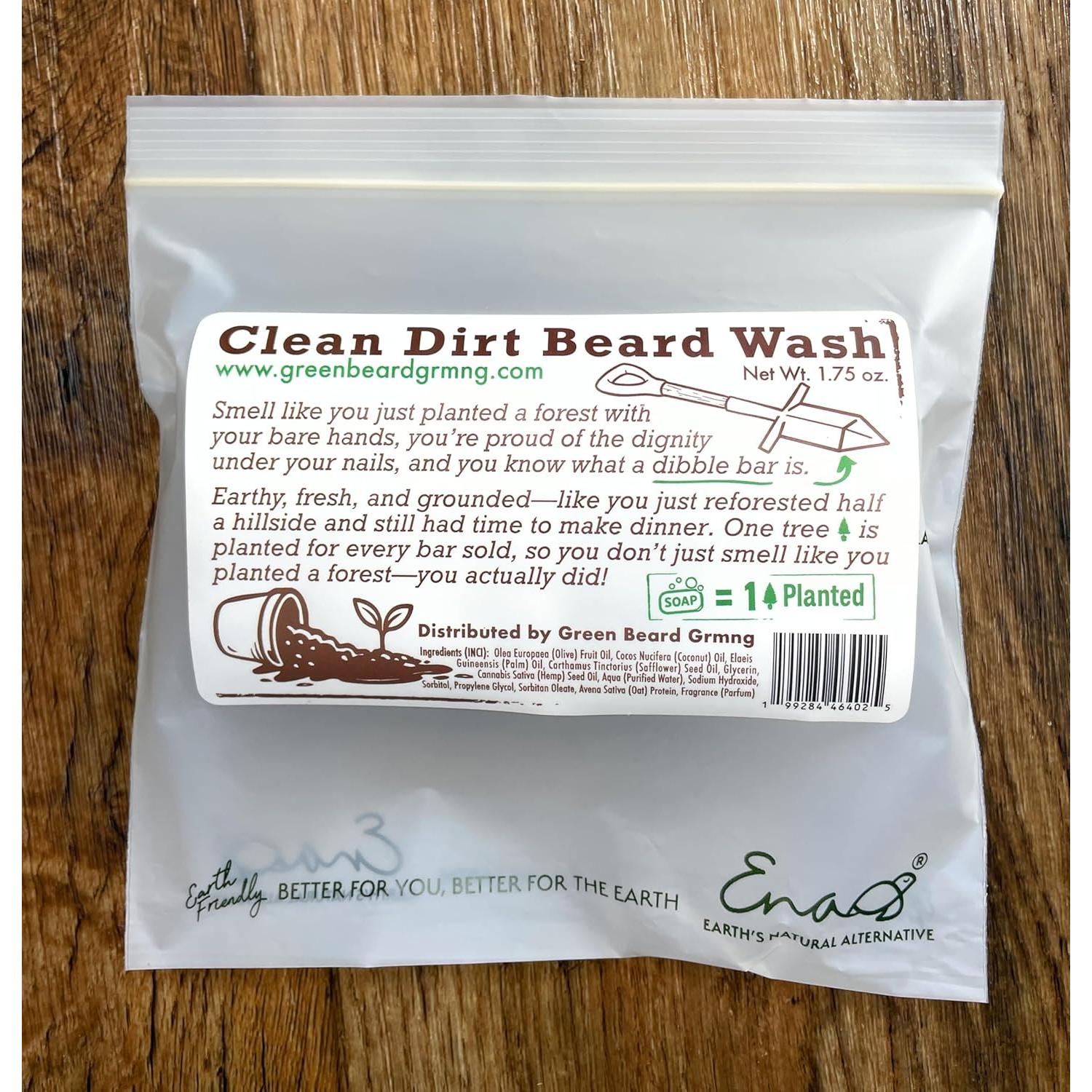 Barra de Lavado de Barba Green Beard 49.6g - Limpio Sucio