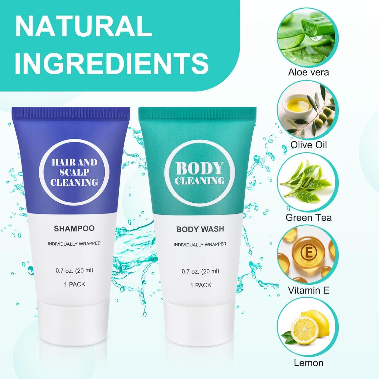 Juego de Champú y Gel de Baño de Viaje RSQAZQ - 20 ml - 20 Paquete