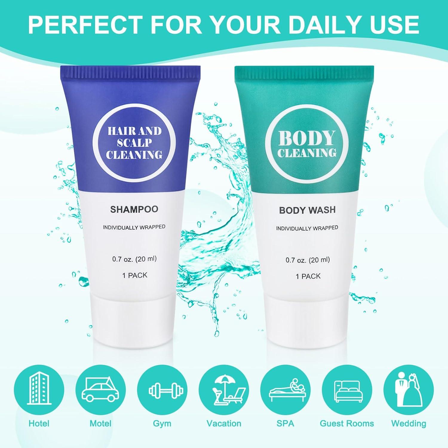 Juego de Champú y Gel de Baño de Viaje RSQAZQ - 20 ml - 20 Paquete