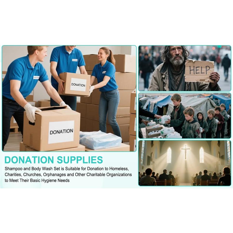 Juego de Champú y Gel de Baño de Viaje RSQAZQ - 20 ml - 20 Paquete