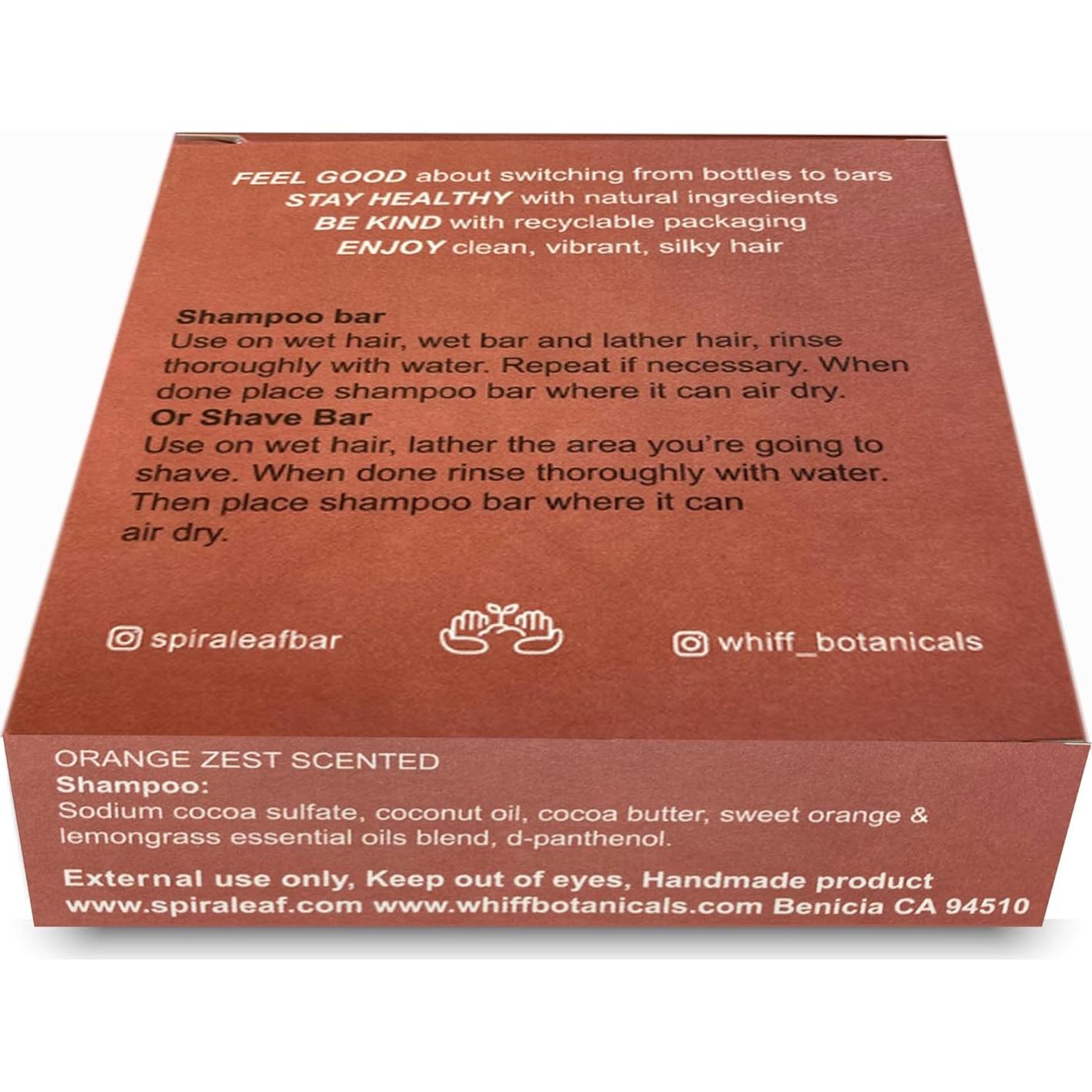 Champú y Barra de Afeitar SPIRALEAF Cáscara de Naranja 63.5g