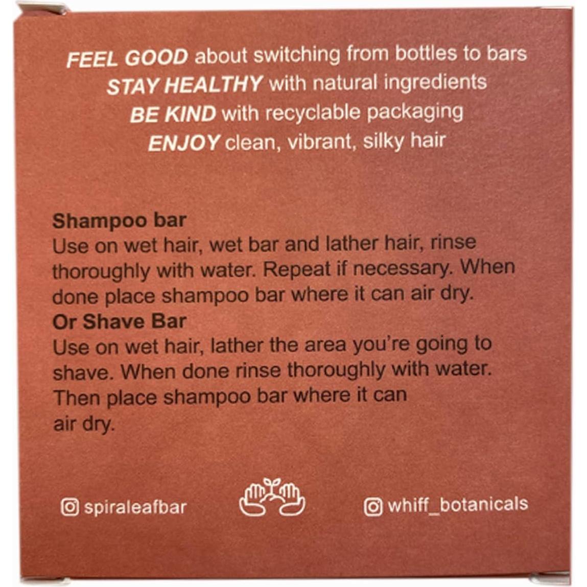 Champú y Barra de Afeitar SPIRALEAF Cáscara de Naranja 63.5g