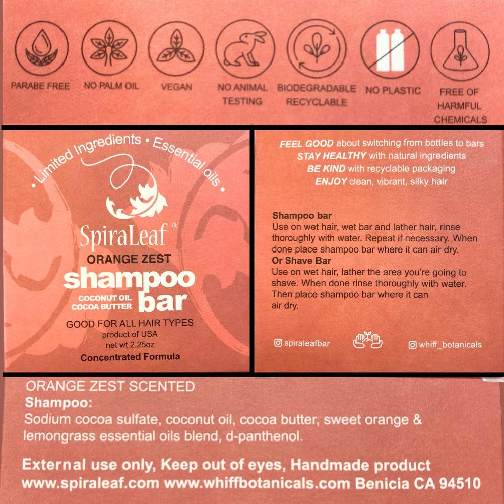 Champú y Barra de Afeitar SPIRALEAF Cáscara de Naranja 63.5g