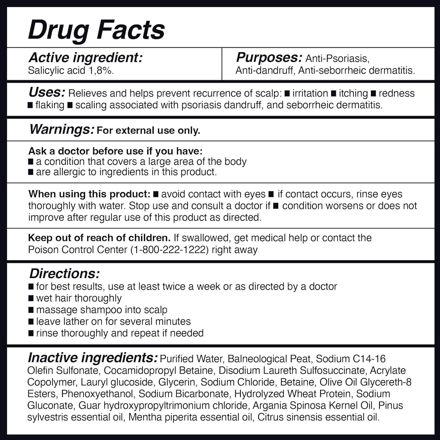 Champú Terapéutico Sphagnum Botanicals 239g - Ácido Salicílico y Barro de Turba para Dermatitis Seborreica