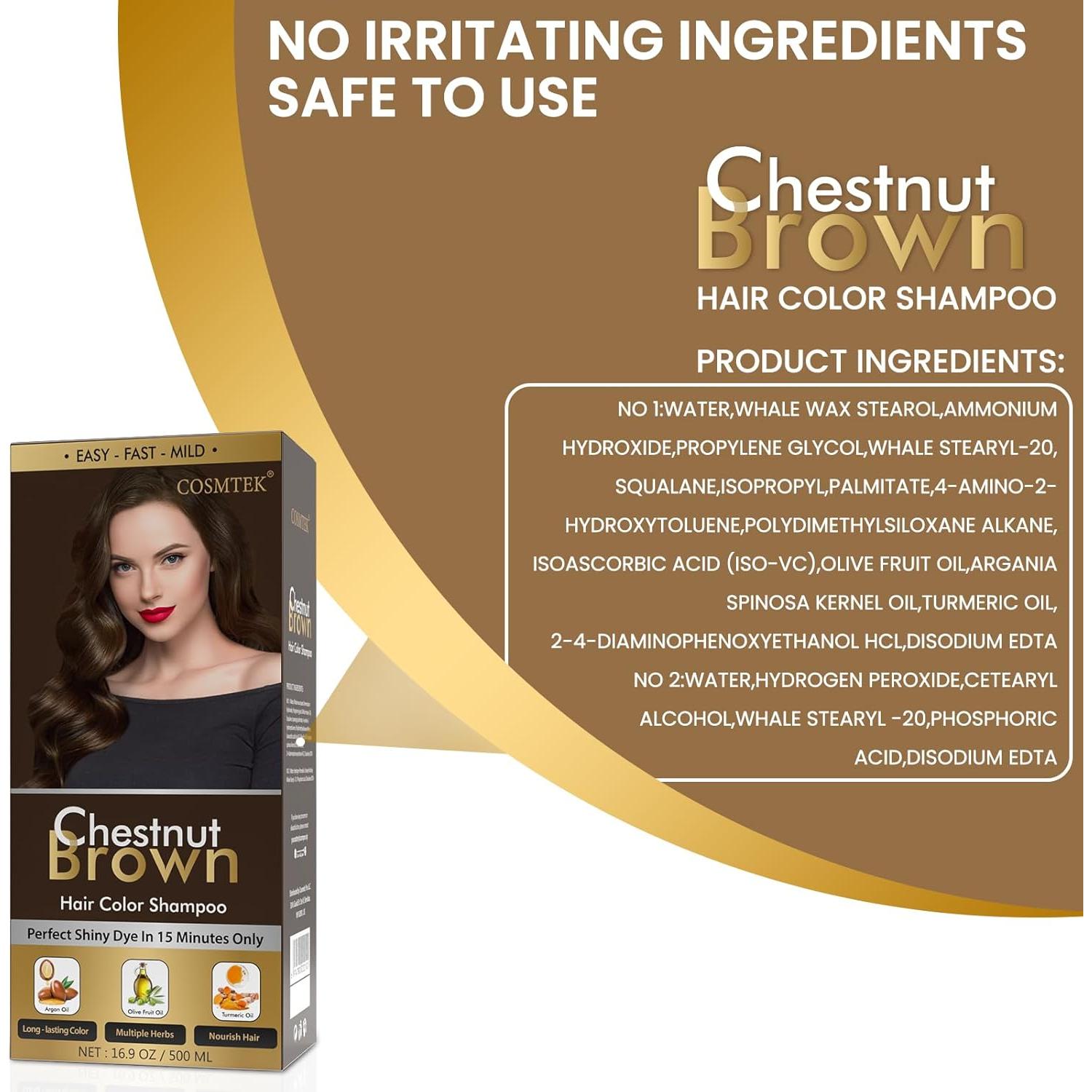 Champú Color Marrón Castaño TEK 478ml - Cobertura Canas