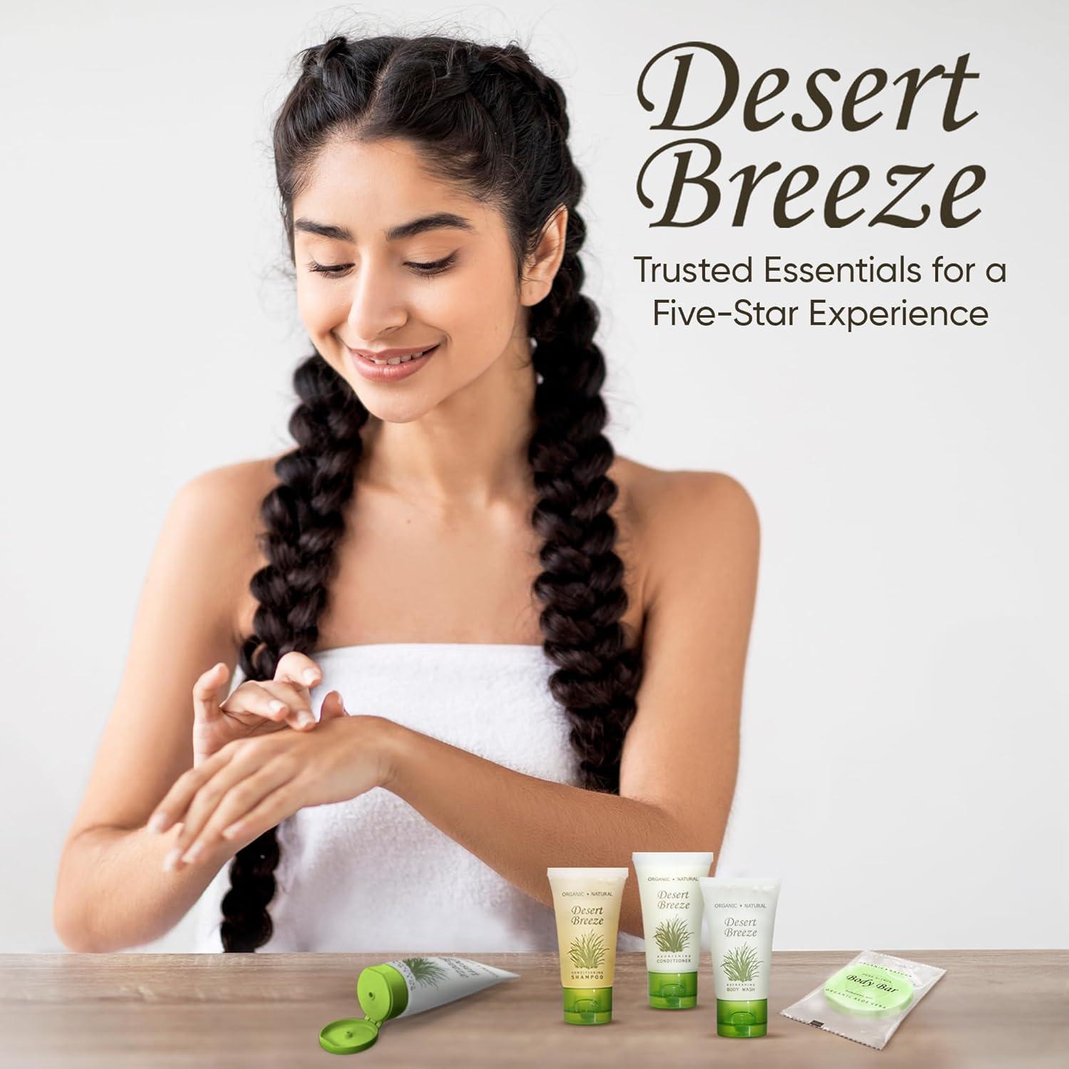 Kit de Amenidades de Hotel Desert Breeze | 75 Piezas | 30ml Champú, Acondicionador, Gel de Baño, Jabón