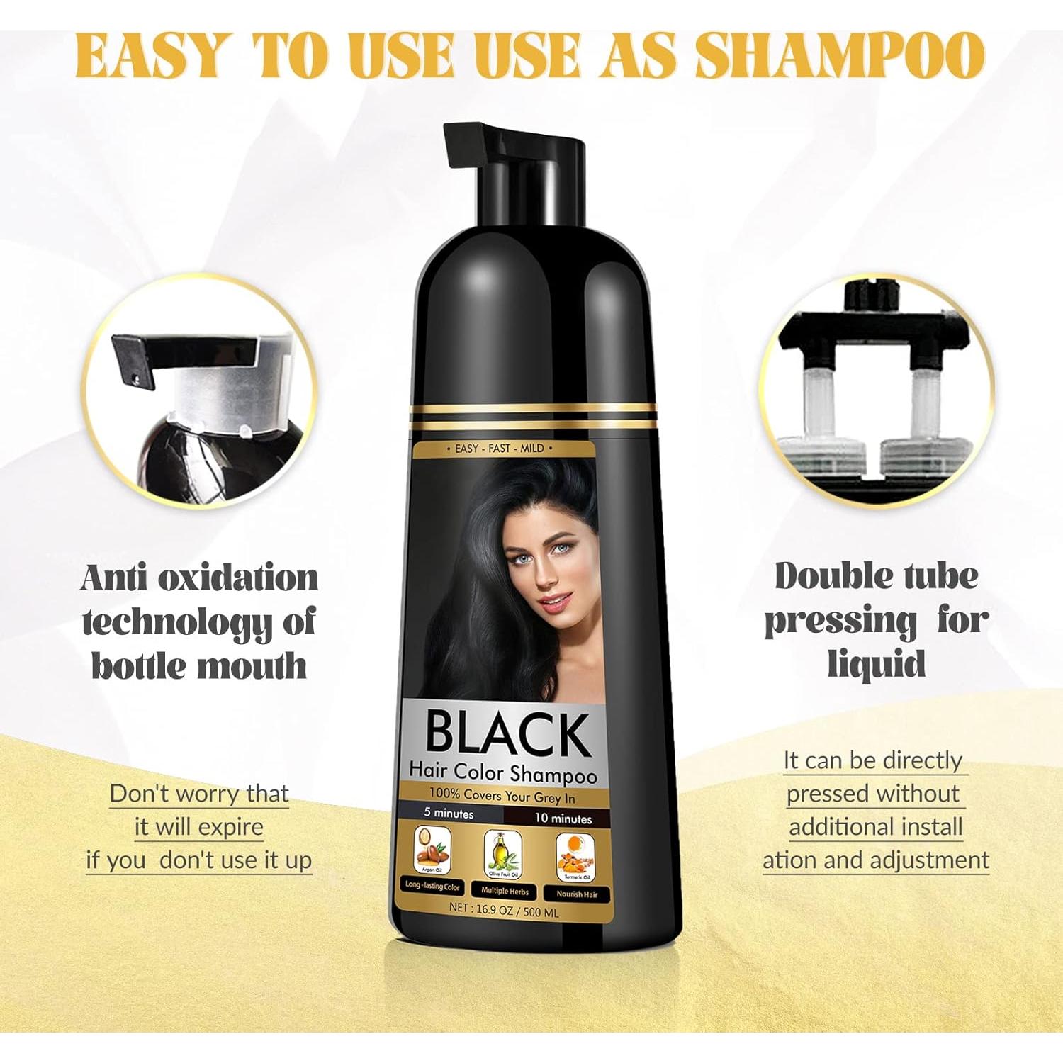 Champú para Teñir Cabello Negro YOURTONE 500ml - Cubre Canas