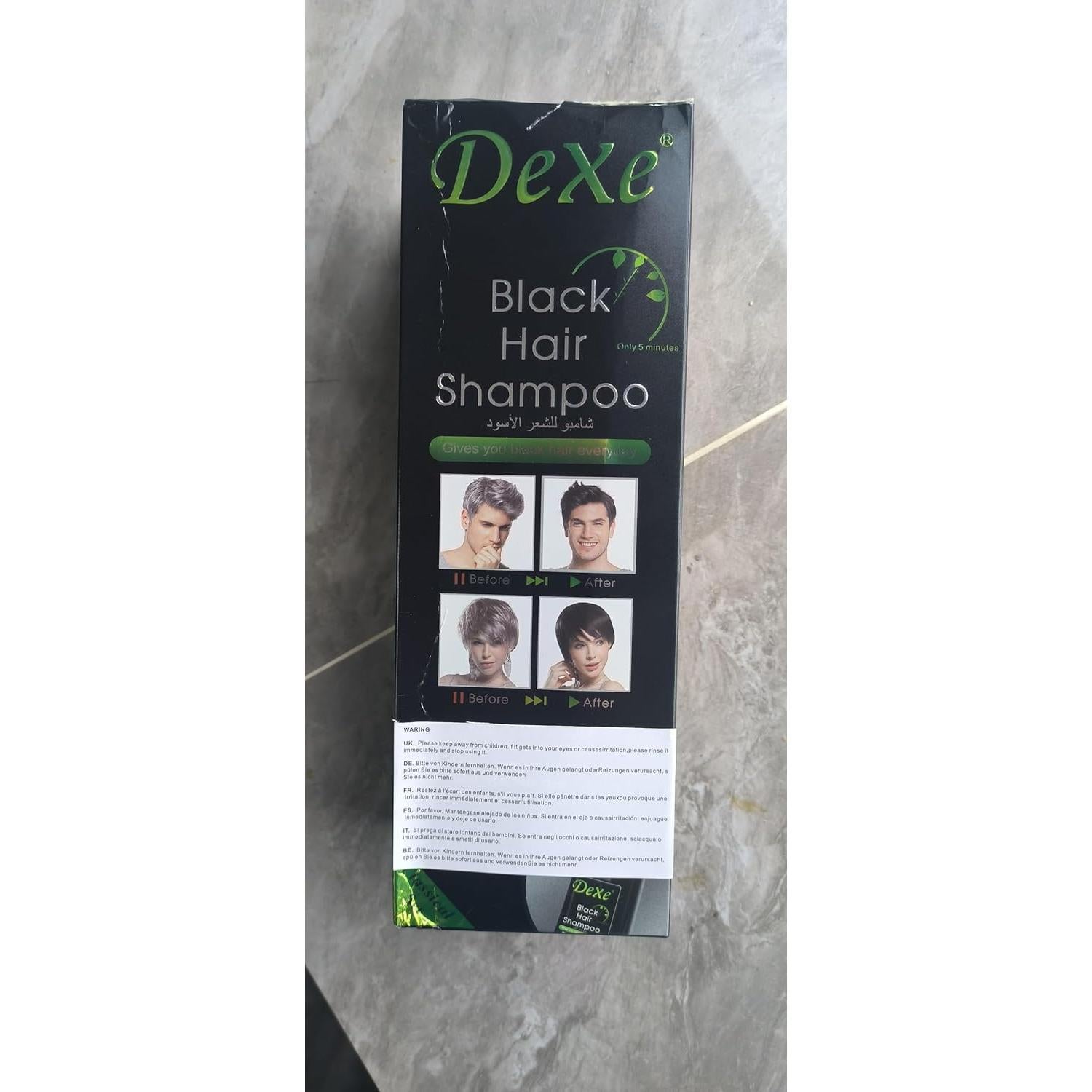 Champú Colorante Negro YUOLITA 400ml - 100% Cobertura Canas