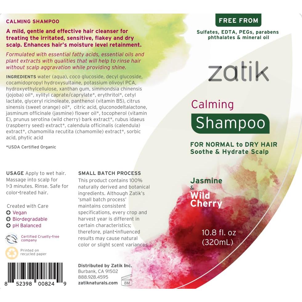 Set de Champú y Acondicionador Calmante Zatik Naturals 10.8 oz