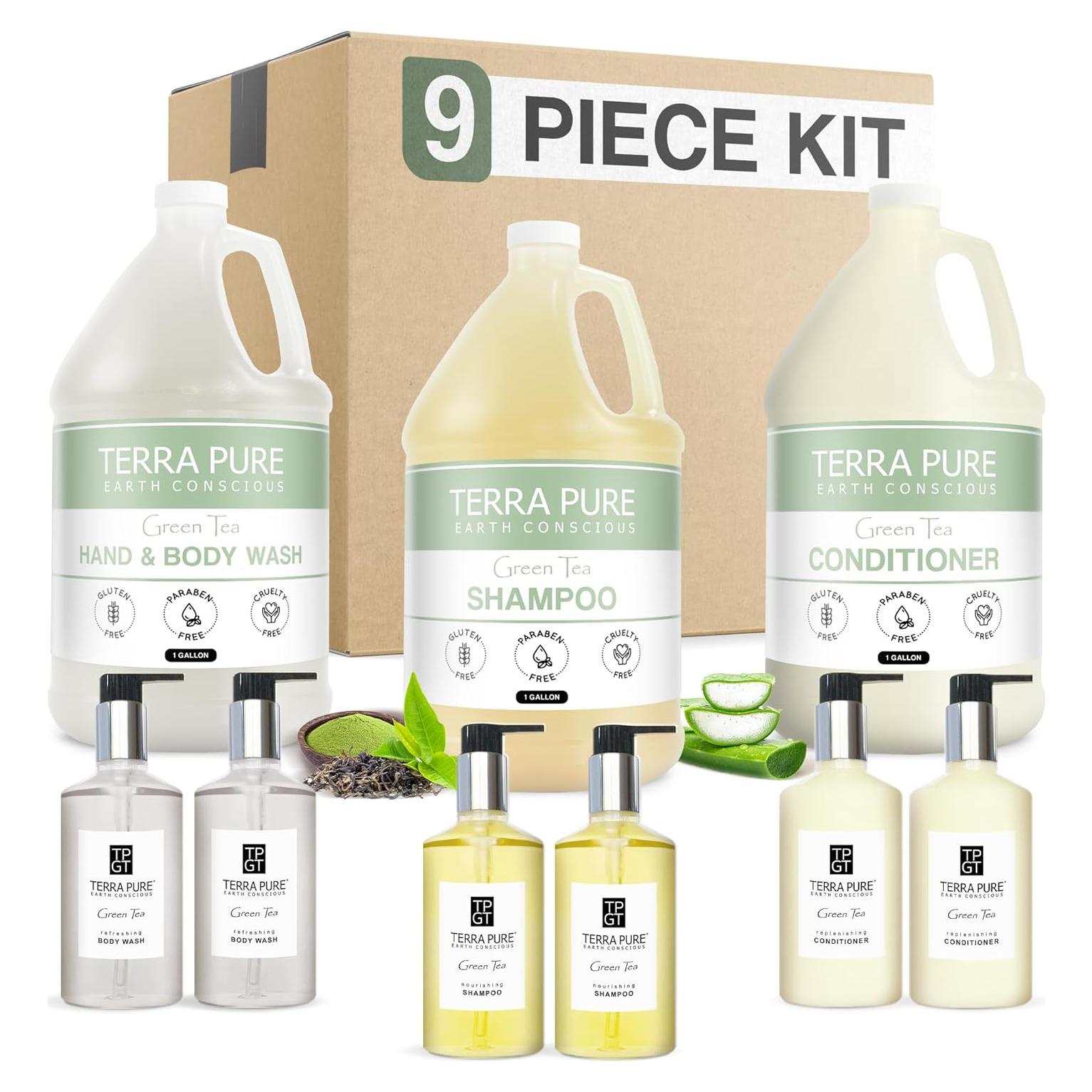 Kit Todo en Uno Galón 1-Shoppe: Champú, Acondicionador, Gel de Ducha