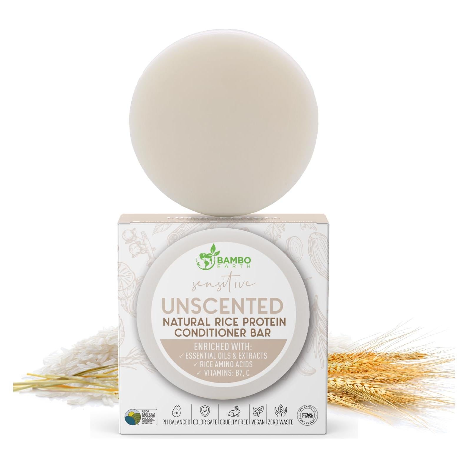 Barra Acondicionadora Sin Fragancia BAMBOEARTH 91g - Hidratación Profunda