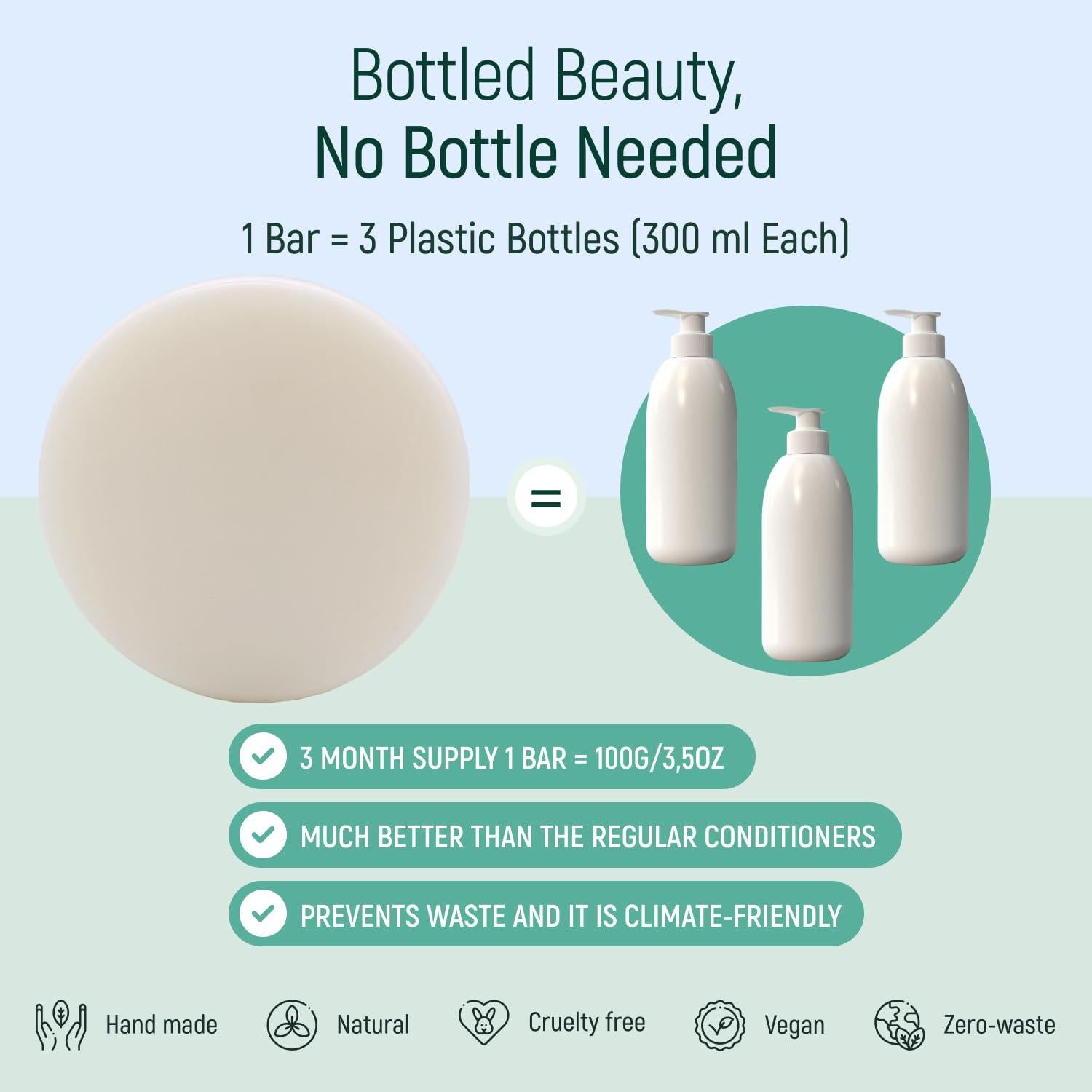 Barra Acondicionadora Sin Fragancia BAMBOEARTH 91g - Hidratación Profunda