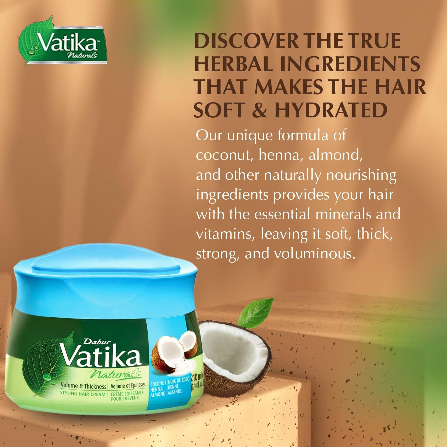 Crema para Peinar Vatika Naturals 210ml - Hidratante y Sin Frizz