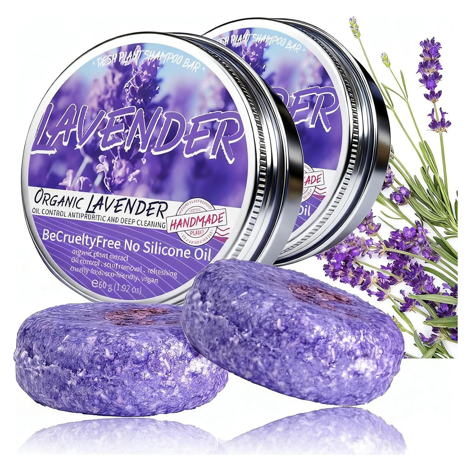 Barra de Champú Orgánico Loobexery Lavanda 140g para Cabello Canoso