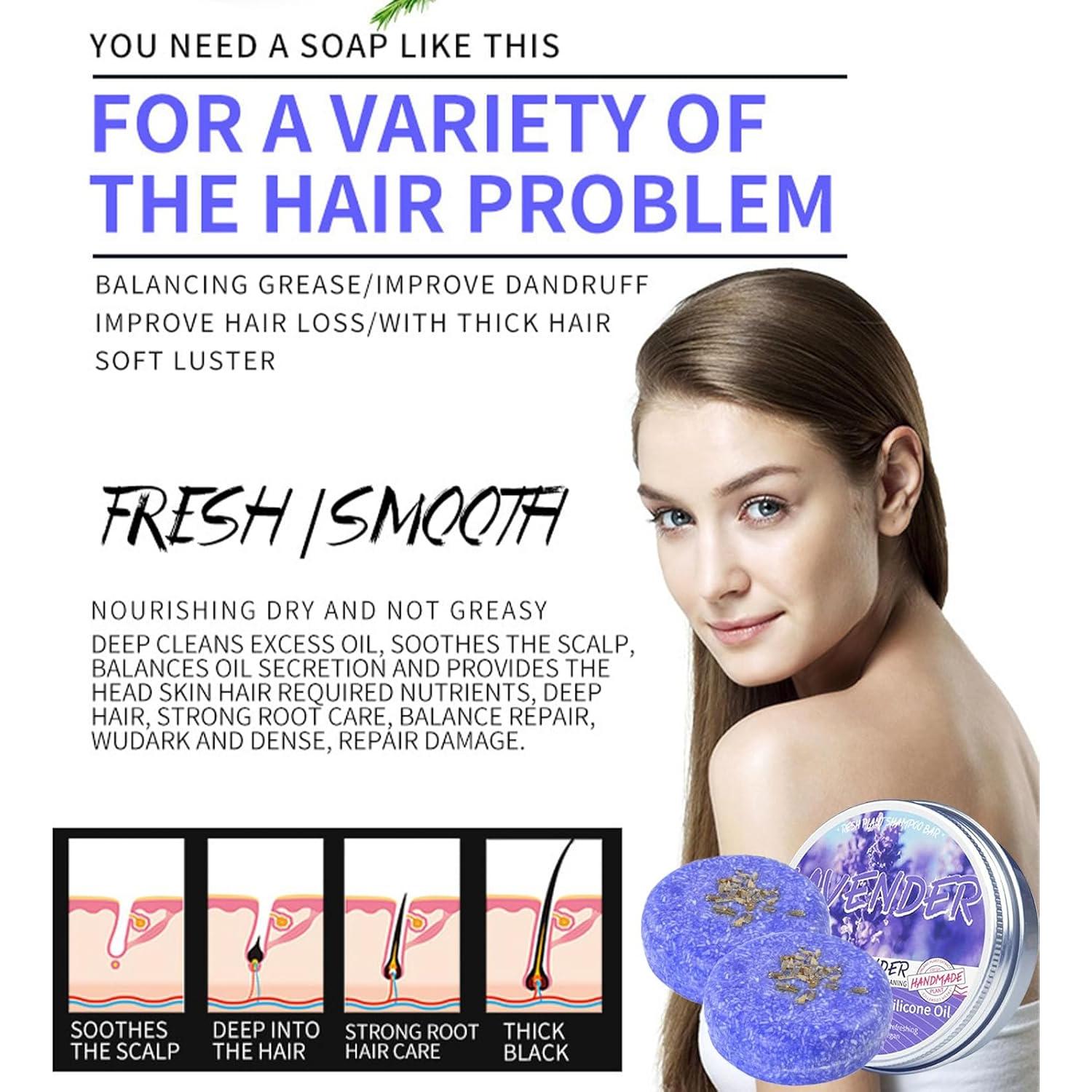 Barra de Champú Orgánico Loobexery Lavanda 140g para Cabello Canoso