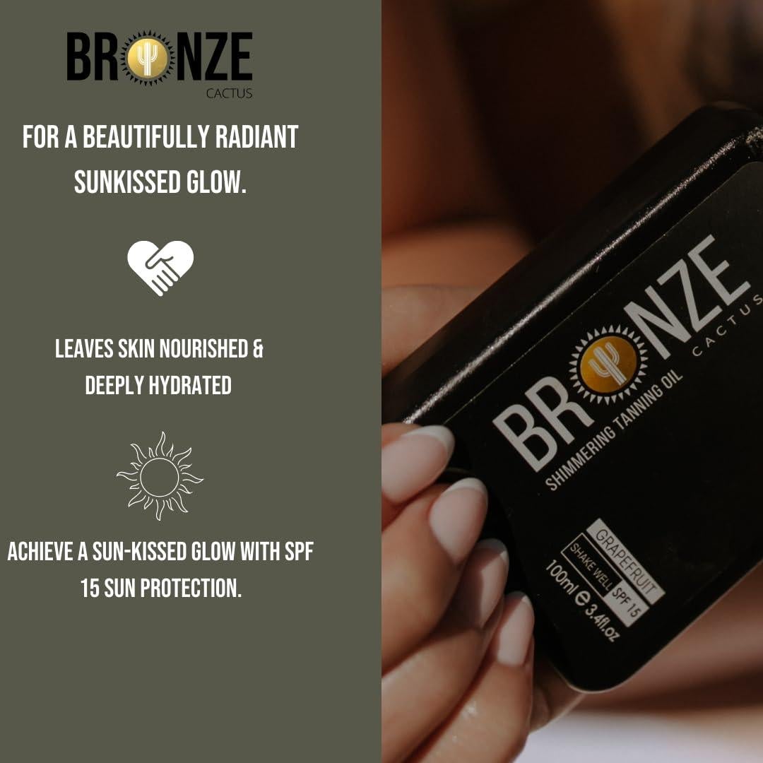 Aceite Bronceador SPF 15 Bronze Cactus 100ml - Hidratante Vegano