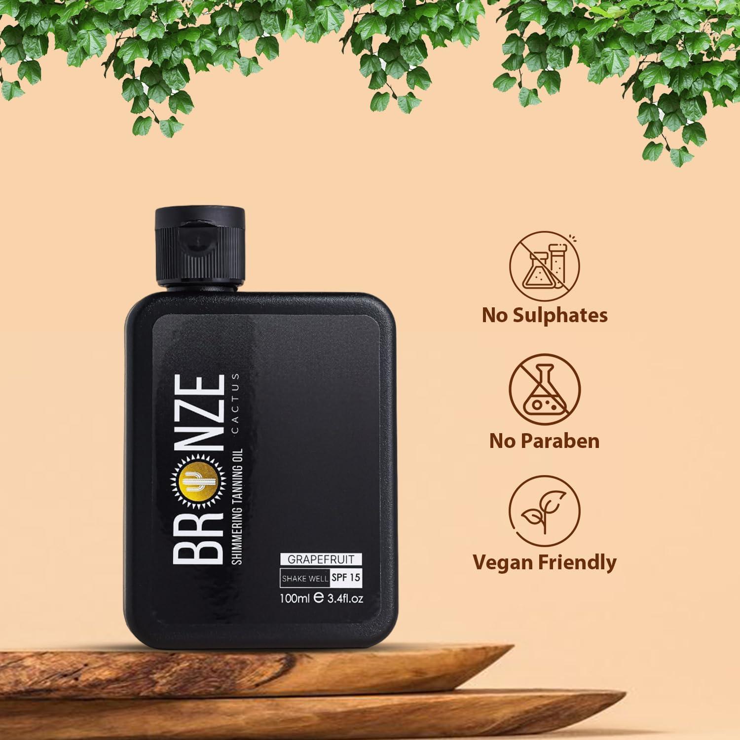 Aceite Bronceador SPF 15 Bronze Cactus 100ml - Hidratante Vegano